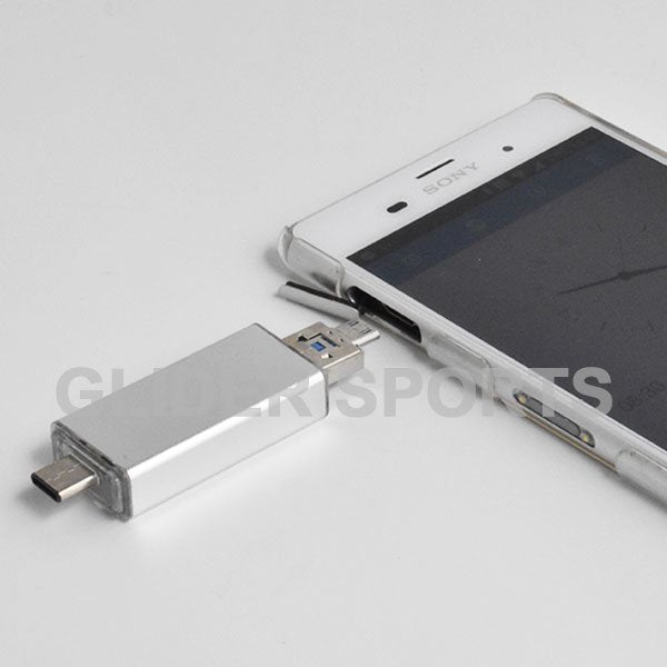 カードリーダー 銀 MicroSD/SDカード Type-C&A USB MicroUSB対応 - GLIDER-SPORTS